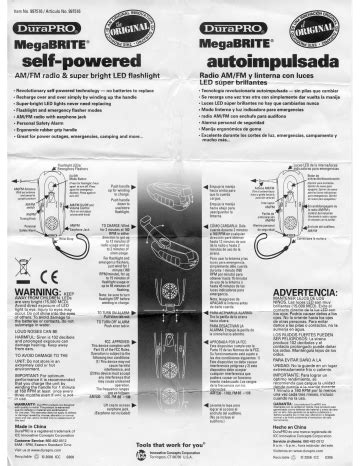 DURAPRO MEGABRITE 997516 QUICK MANUAL Pdf Download.